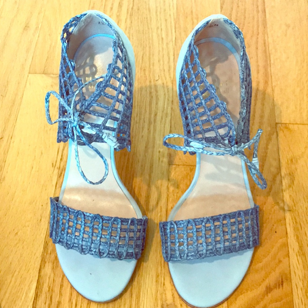 Stuart Weizman blue Heels.